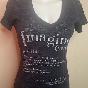IMAGINE Lennon inspired burnout Black tshirt top L